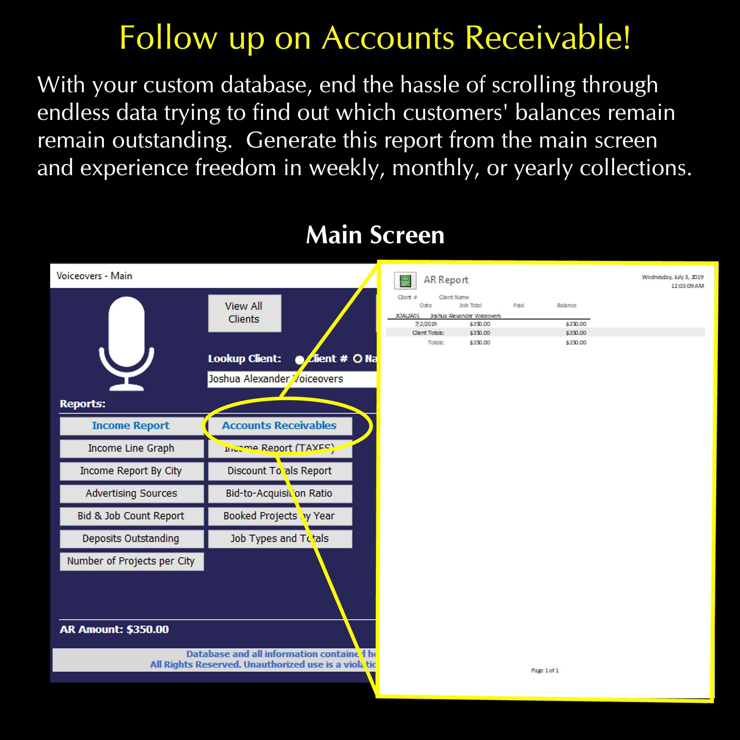 FirstVoiceData 07 - Accounts Receivables Report